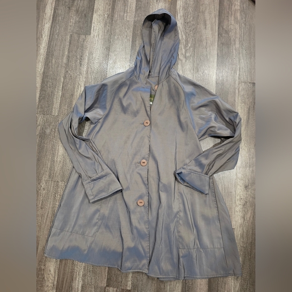 MARALYCE FERREE Designer Irridescent Hooded Coat Jacket S Y2K Scarborough, Maine - Picture 1 of 11